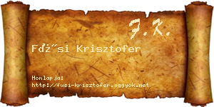 Füsi Krisztofer névjegykártya