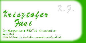 krisztofer fusi business card